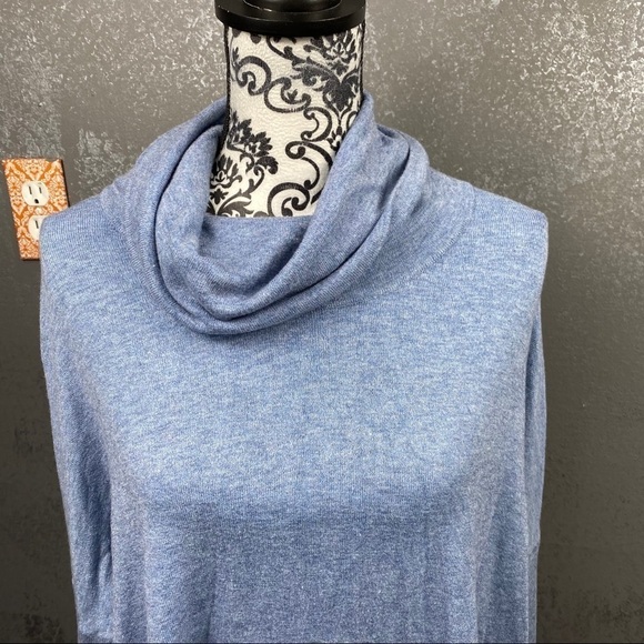 Cyrus Cowl Neck Knit soft Sweater denim blue - Picture 3 of 11